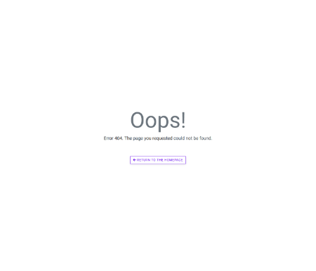 Screenshot of error 404 page